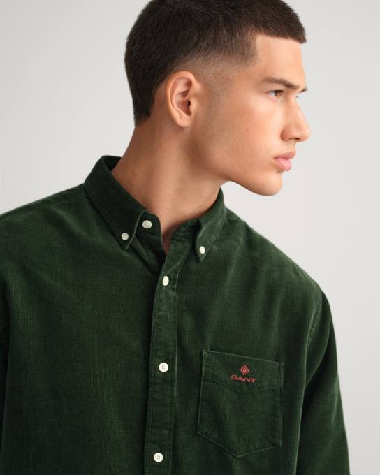 camisa de veludo fit regular N424C8 tempestade verde GANT homens