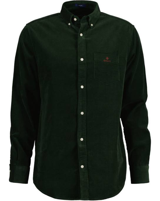 camisa de veludo fit regular N424C8 tempestade verde GANT homens