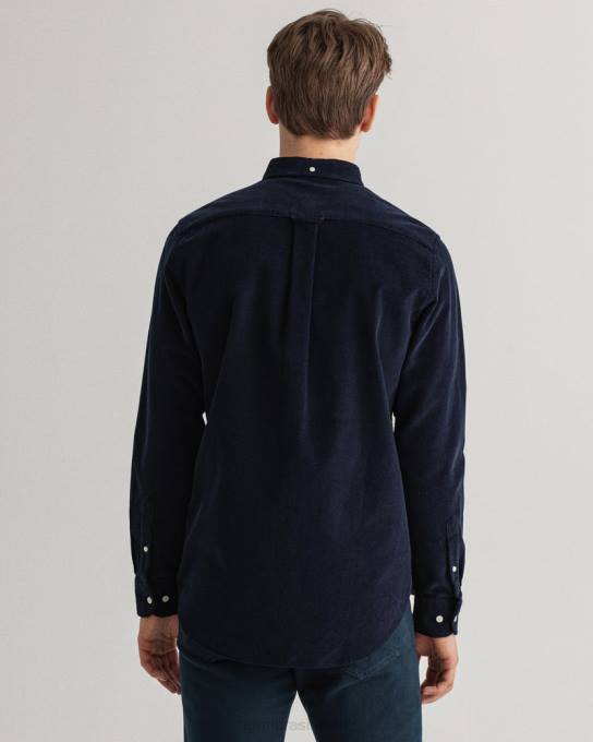camisa de veludo fit regular N424C9 noite azul GANT homens