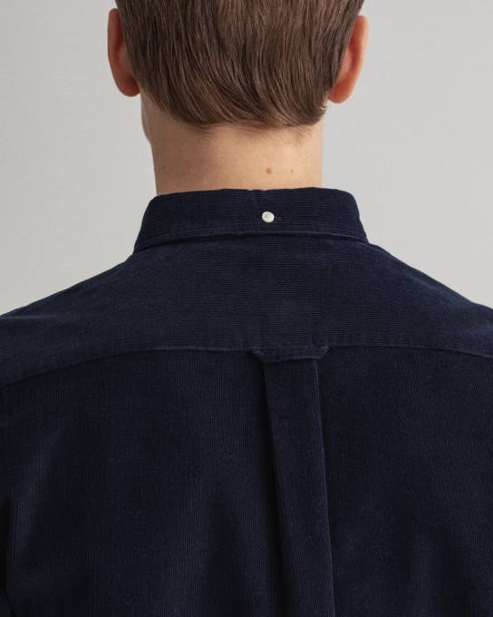 camisa de veludo fit regular N424C9 noite azul GANT homens