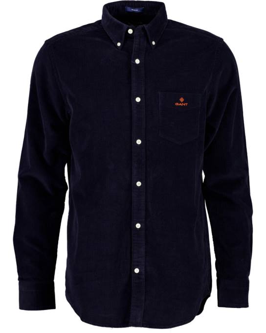 camisa de veludo fit regular N424C9 noite azul GANT homens