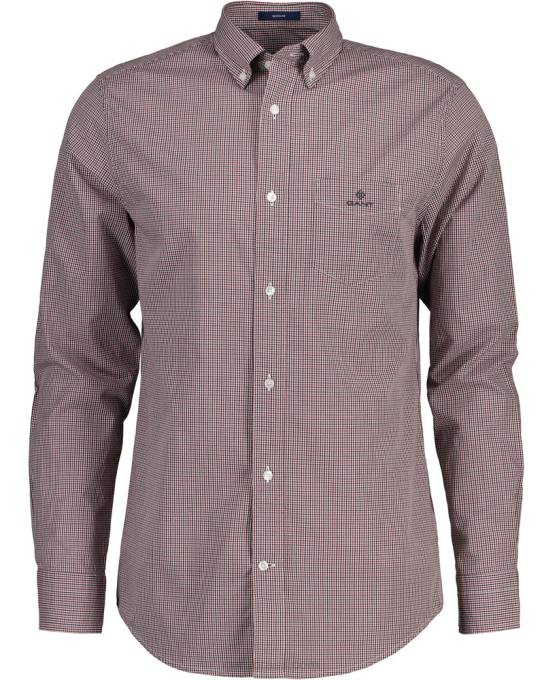 camisa micro guingão de popeline fit regular N424C59 vermelho rechonchudo GANT homens