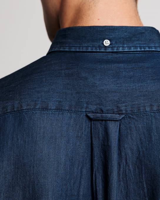 camisa índigo de ajuste regular N424C33 índigo escuro GANT homens