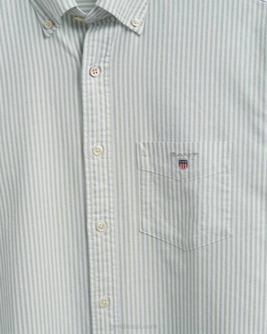 camisa oxford banqueiro de ajuste regular N424C34 eucalipto verde GANT homens