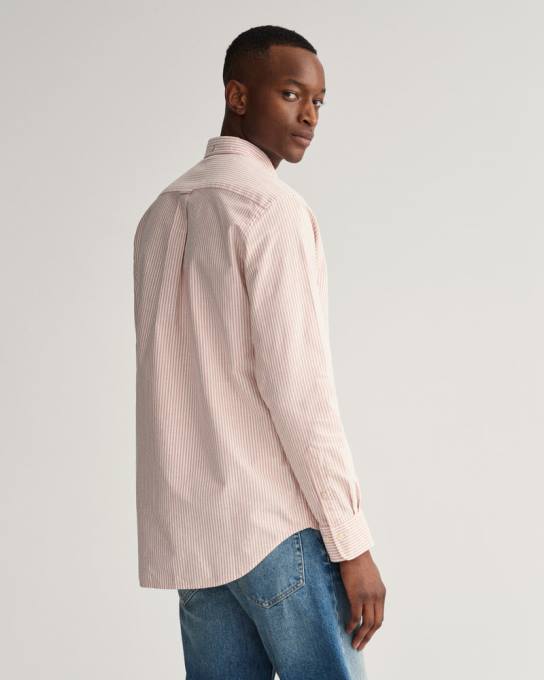 camisa oxford banqueiro de ajuste regular N424C36 laranja dourada GANT homens