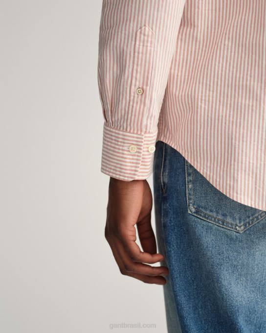 camisa oxford banqueiro de ajuste regular N424C36 laranja dourada GANT homens