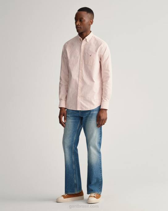 camisa oxford banqueiro de ajuste regular N424C36 laranja dourada GANT homens