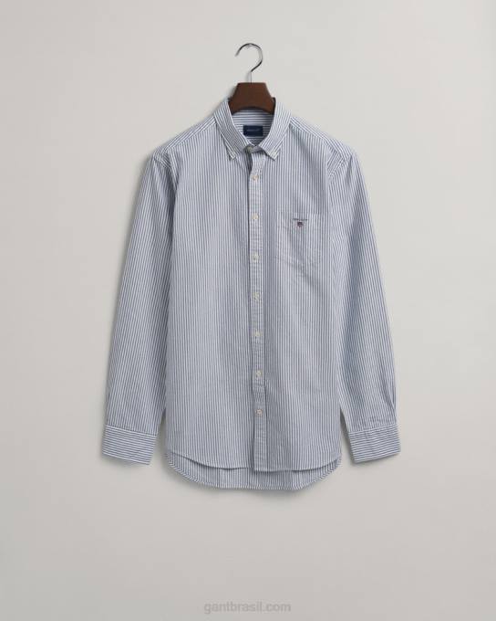 camisa oxford banqueiro de ajuste regular N424C51 azul persa GANT homens
