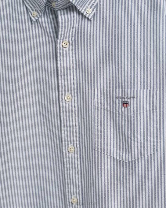 camisa oxford banqueiro de ajuste regular N424C51 azul persa GANT homens