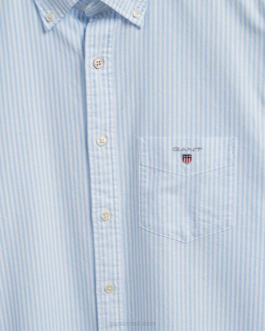 camisa oxford banqueiro de ajuste regular N424C85 capri azul GANT homens