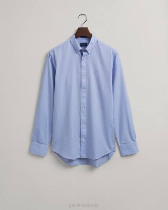 camisa oxford pinpoint de ajuste regular N424C87 capri azul GANT homens