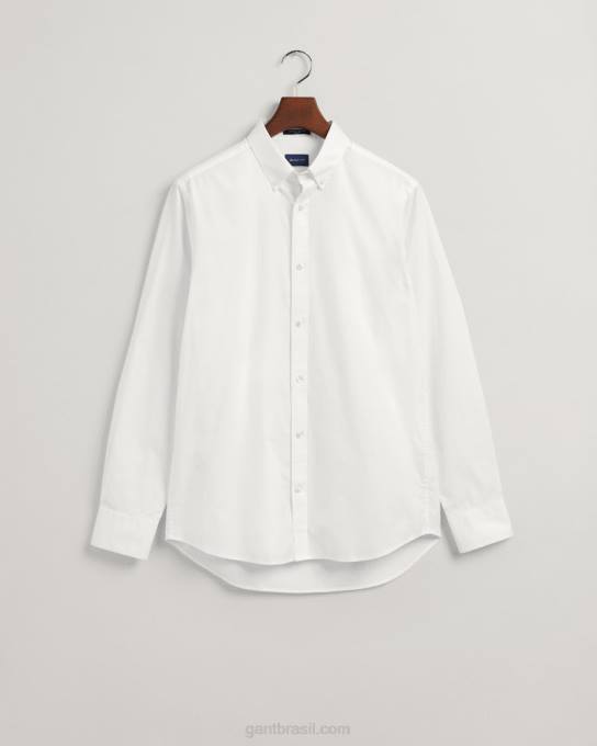 camisa oxford pinpoint de ajuste regular N424C88 branco GANT homens