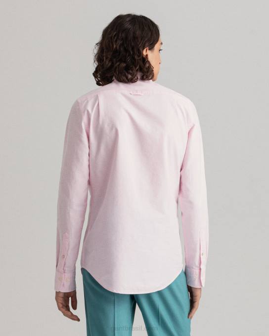 camisa oxford slim fit N424C39 luz rosa GANT homens