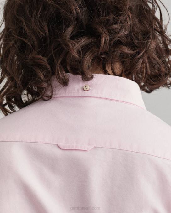 camisa oxford slim fit N424C39 luz rosa GANT homens