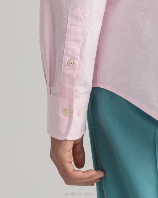 camisa oxford slim fit N424C39 luz rosa GANT homens