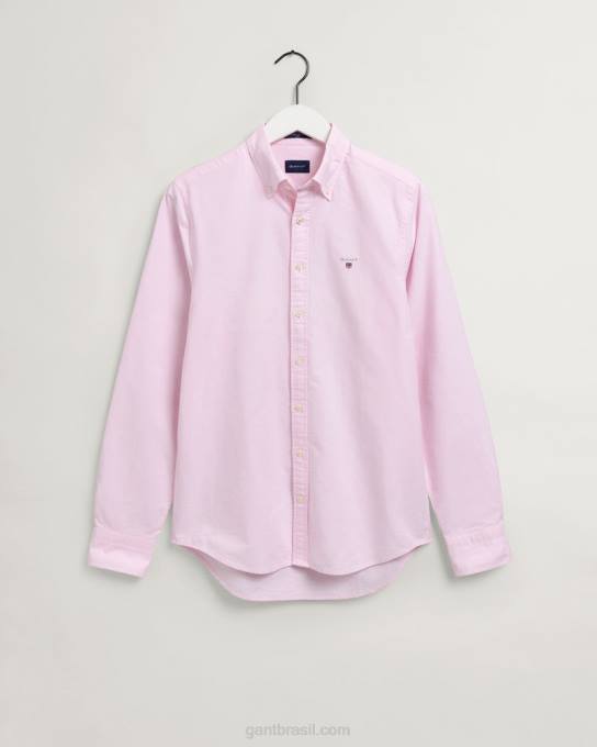 camisa oxford slim fit N424C39 luz rosa GANT homens