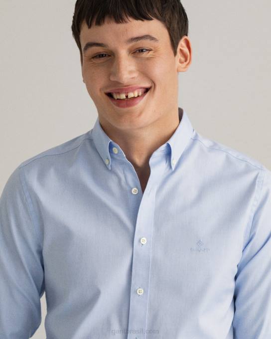 camisa oxford slim fit N424C79 capri azul GANT homens