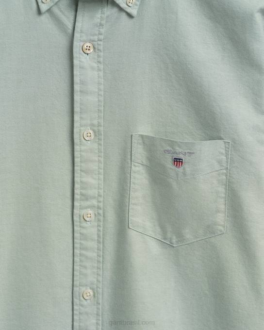camisa oxford tamanho normal N424C35 eucalipto verde GANT homens