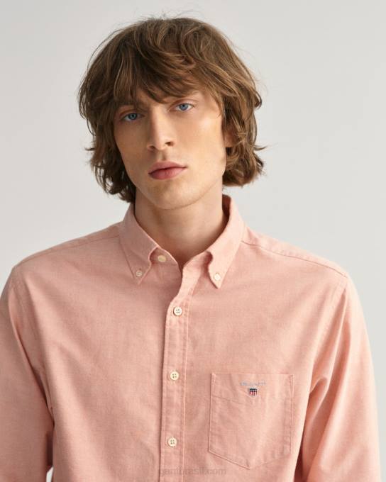 camisa oxford tamanho normal N424C37 laranja dourada GANT homens
