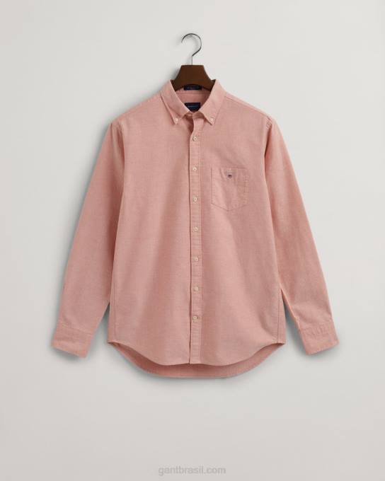 camisa oxford tamanho normal N424C37 laranja dourada GANT homens