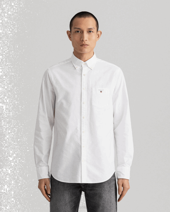 camisa oxford tamanho normal N424C73 branco GANT homens