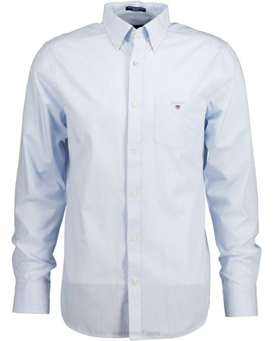 camisa regular banqueiro de tecido grosso N424C41 capri azul GANT homens