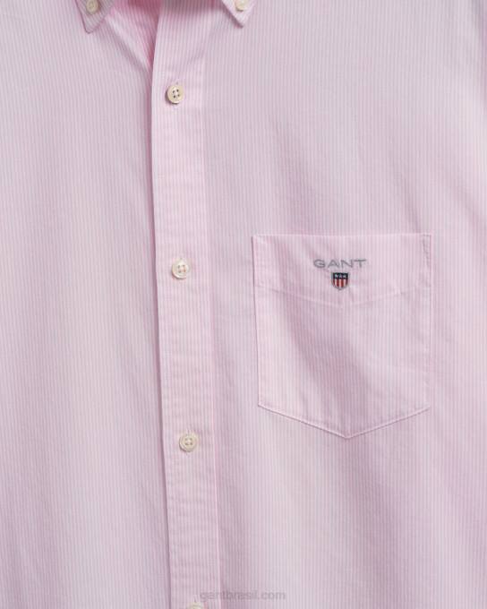 camisa regular banqueiro de tecido grosso N424C47 Rosa Califórnia GANT homens