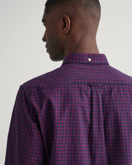 camisa regular fit jaspe guingão N424C3 vermelho rechonchudo GANT homens