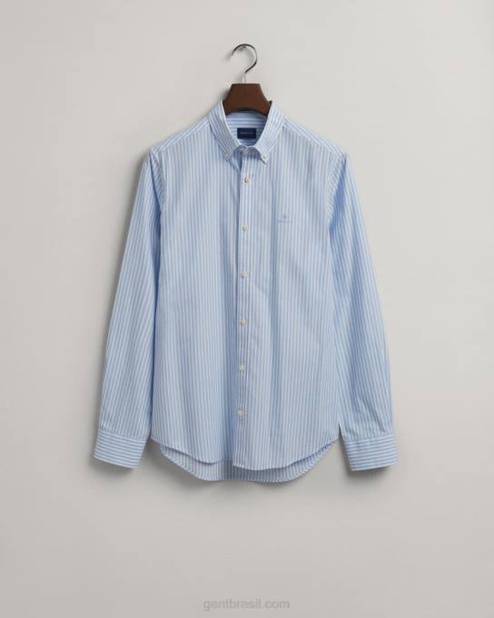 camisa slim fit listrada N424C61 capri azul GANT homens