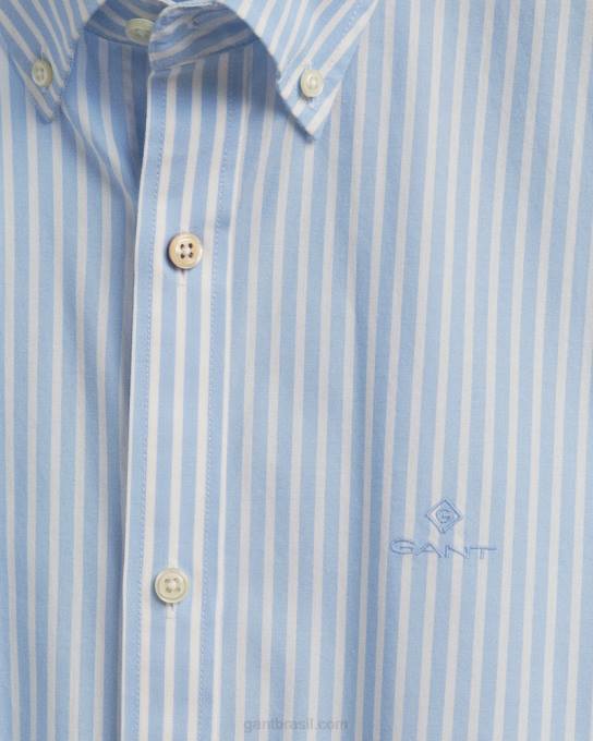 camisa slim fit listrada N424C61 capri azul GANT homens