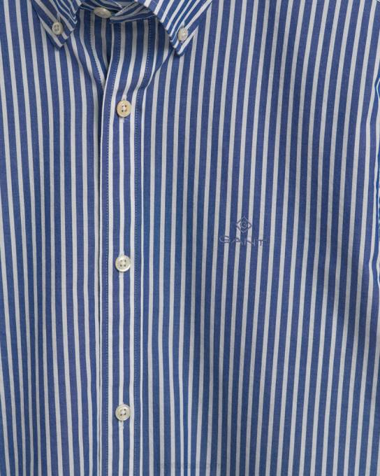 camisa slim fit listrada N424C71 faculdade azul GANT homens