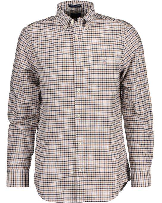 camisa tattersall oxford de ajuste regular N424C24 noz torrada GANT homens