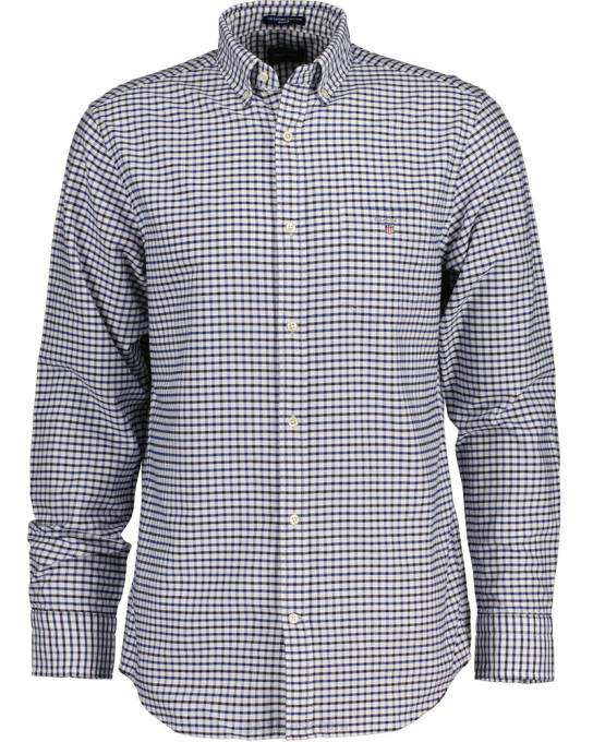 camisa tattersall oxford de ajuste regular N424C48 azul profundo GANT homens