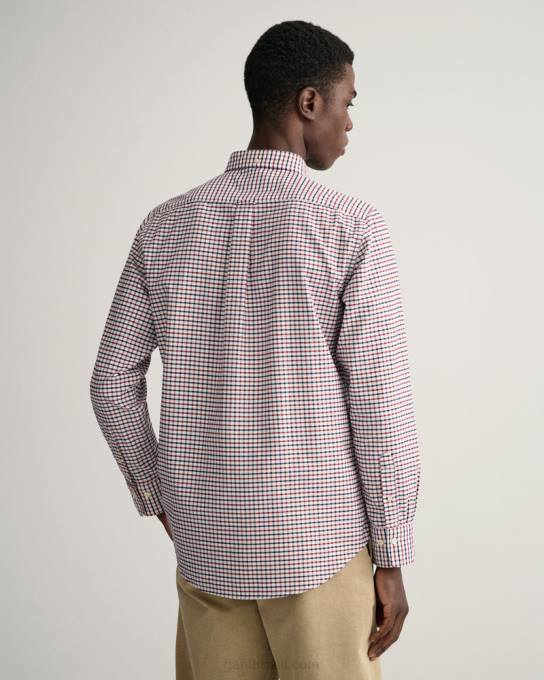 camisa tattersall oxford de ajuste regular N424C49 vermelho rechonchudo GANT homens