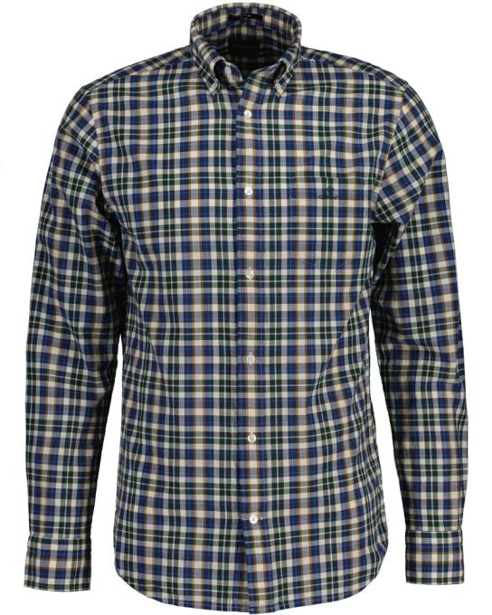 camisa xadrez de tecido grosso de ajuste regular N424C12 azul persa GANT homens