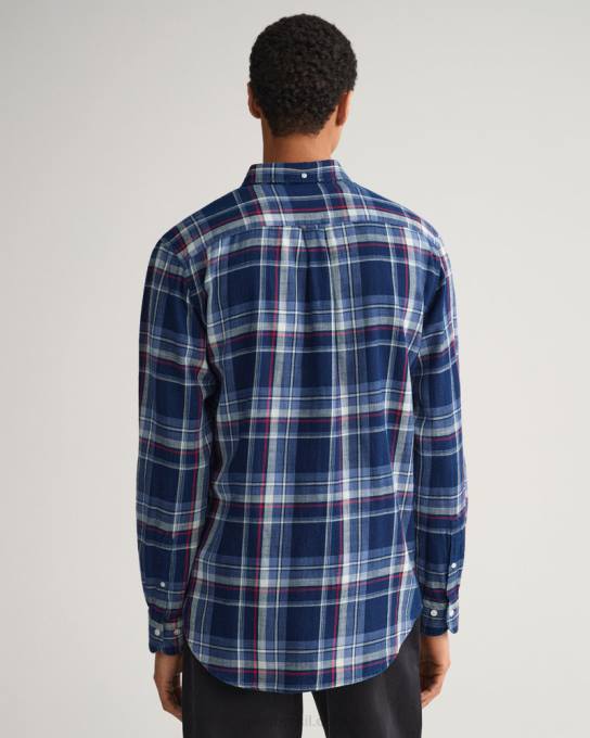 camisa xadrez índigo fit regular N424C20 índigo escuro GANT homens