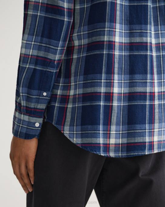 camisa xadrez índigo fit regular N424C20 índigo escuro GANT homens