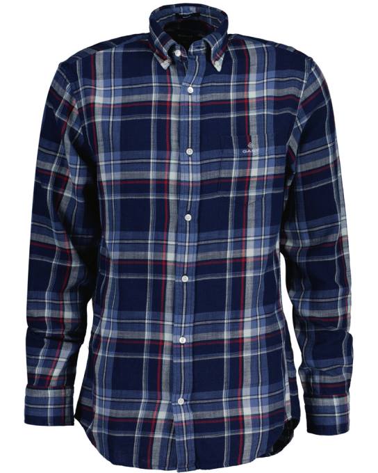 camisa xadrez índigo fit regular N424C20 índigo escuro GANT homens