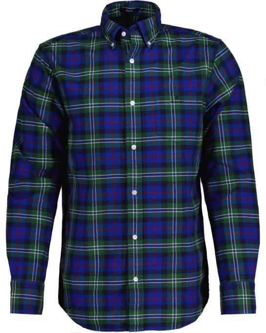 camisa xadrez oxford escovada regular fit N424C76 verde floresta GANT homens
