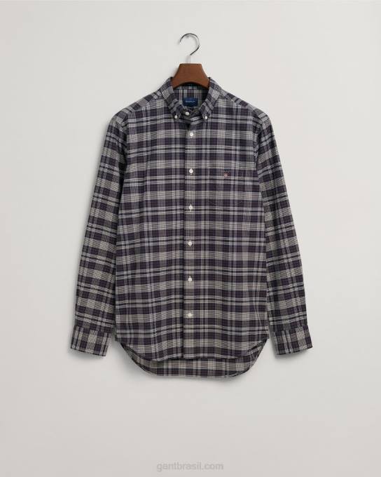 camisa xadrez oxford regular fit N424C16 noite azul GANT homens