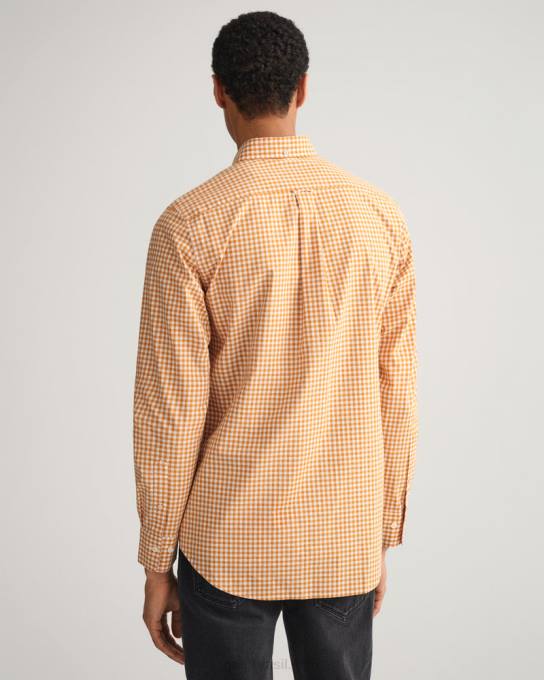 camisa xadrez regular fit N424C56 dk mostarda laranja GANT homens