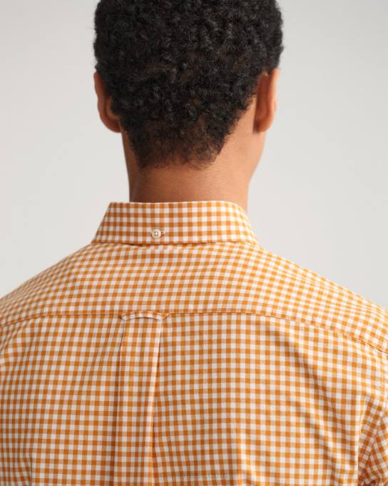 camisa xadrez regular fit N424C56 dk mostarda laranja GANT homens