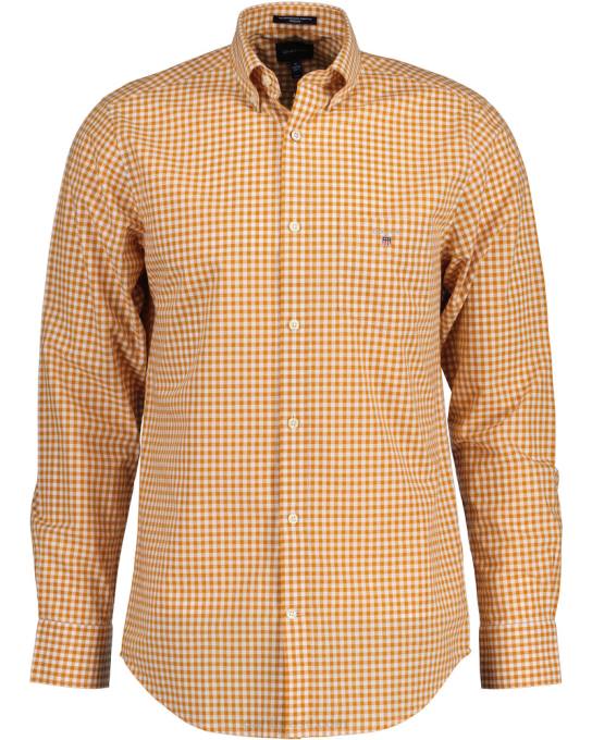 camisa xadrez regular fit N424C56 dk mostarda laranja GANT homens
