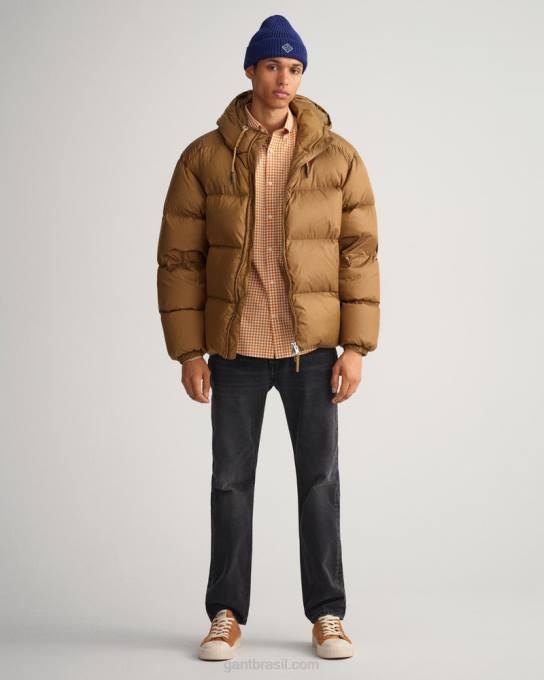 camisa xadrez regular fit N424C56 dk mostarda laranja GANT homens