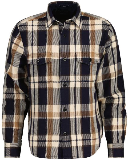 overshirt xadrez de sarja pesada N424C10 creme vintage GANT homens