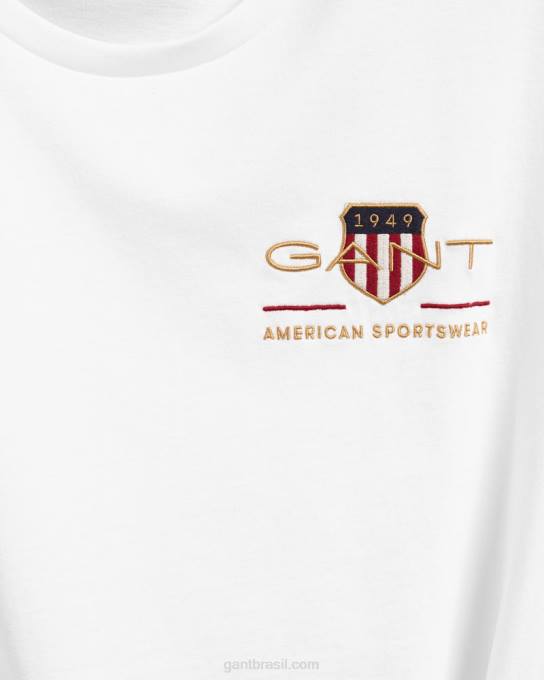 camiseta bordada de escudo de arquivo N424C186 branco GANT homens