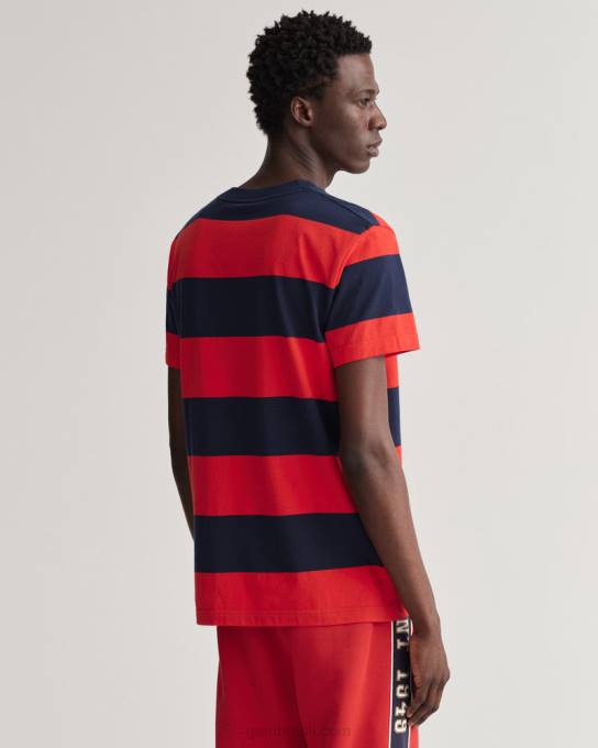 camiseta com escudo de arquivo barstripe N424C165 vermelho brilhante GANT homens