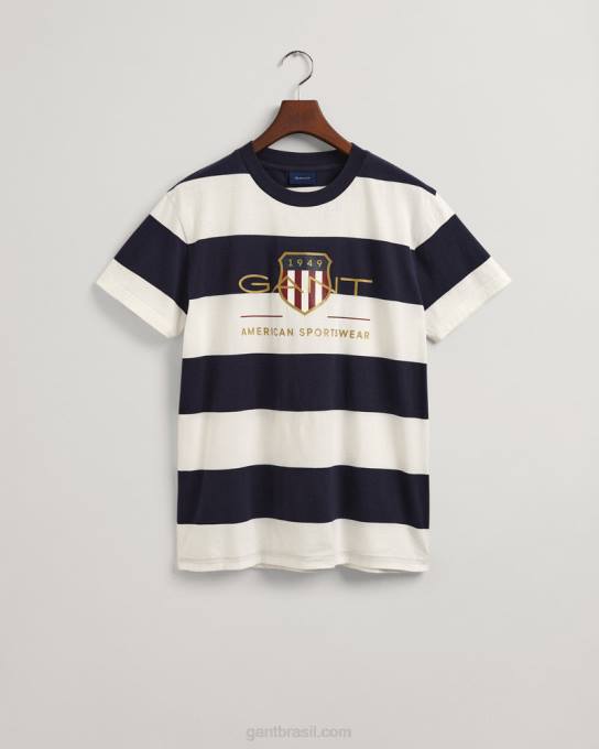 camiseta com escudo de arquivo barstripe N424C198 casca de ovo GANT homens