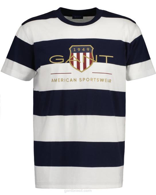 camiseta com escudo de arquivo barstripe N424C198 casca de ovo GANT homens