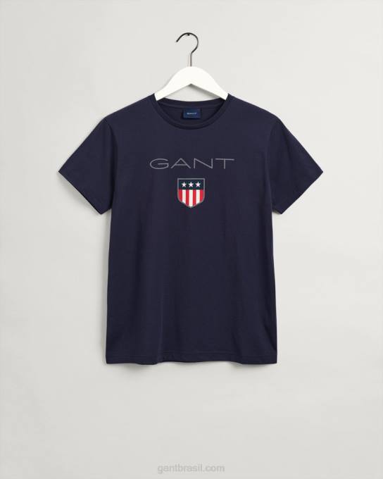 camiseta escudo N424C152 noite azul GANT homens